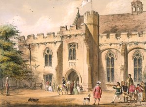 Crossbow practice, Penhurst Place, Kent, in the 17th century, from 